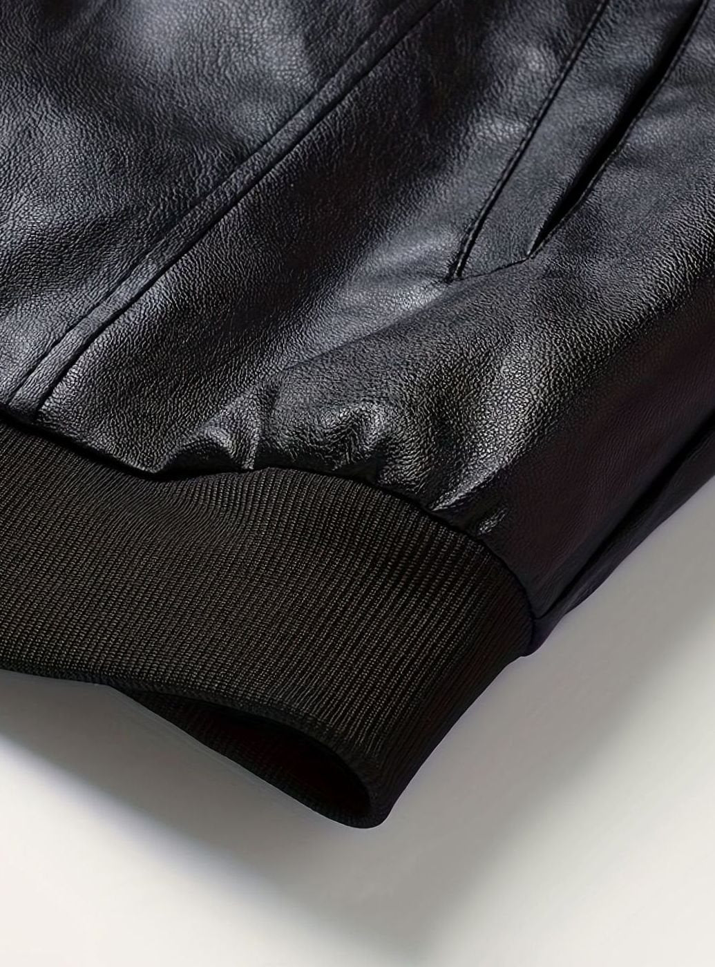 Nathan | Men's Slim-Fit Full-Zip Faux Leather Bomber Jacket