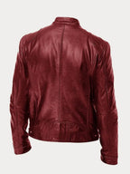 Henry | Men's Slim-Fit Moto Leather Mens Quilted Jacket Stand Collar