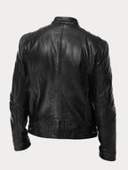 Henry | Men's Slim-Fit Moto Leather Mens Quilted Jacket Stand Collar