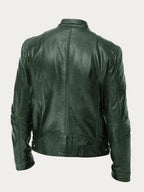 Henry | Men's Slim-Fit Moto Leather Mens Quilted Jacket Stand Collar