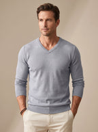Matthew | Men's Slim-Fit V-Neck Fine-Knit Stretch Pullover Sweater