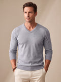 Matthew | Men's Slim-Fit V-Neck Fine-Knit Stretch Pullover Sweater