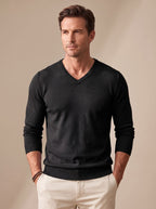 Matthew | Men's Slim-Fit V-Neck Fine-Knit Stretch Pullover Sweater