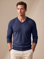 Matthew | Men's Slim-Fit V-Neck Fine-Knit Stretch Pullover Sweater