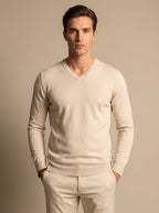 Matthew | Men's Slim-Fit V-Neck Fine-Knit Stretch Pullover Sweater