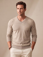 Matthew | Men's Slim-Fit V-Neck Fine-Knit Stretch Pullover Sweater