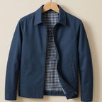 Lucas | Men's Smart-Casual Harrington Jacket Gingham-Lined Full-Zip