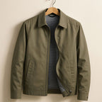 Lucas | Men's Smart-Casual Harrington Jacket Gingham-Lined Full-Zip