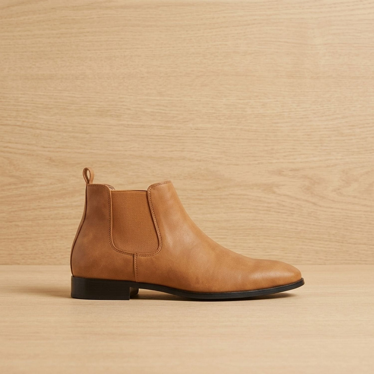 Nathan | Men's Smooth Leather Elastic-Panel Chelsea Boots