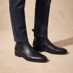 Nathan | Men's Smooth Leather Elastic-Panel Chelsea Boots