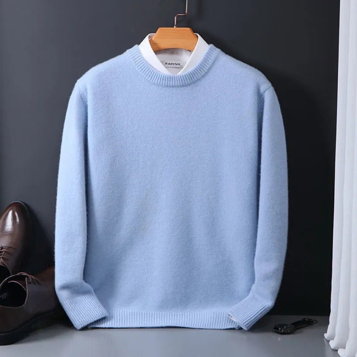 Alexander | Men's Soft Mohair Crewneck Knit Sweater Pullover