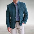 Owen | Men's Structured Mandarin-Collar Button-Front Blazer Jacket