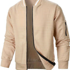 Nathan | Men's Textured Grid Full-Zip Bomber Jacket