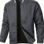 Nathan | Men's Textured Grid Full-Zip Bomber Jacket