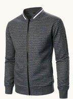 Nathan | Men's Textured Grid Full-Zip Bomber Jacket