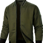 Nathan | Men's Textured Grid Full-Zip Bomber Jacket