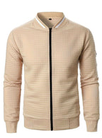 Nathan | Men's Textured Grid Full-Zip Bomber Jacket