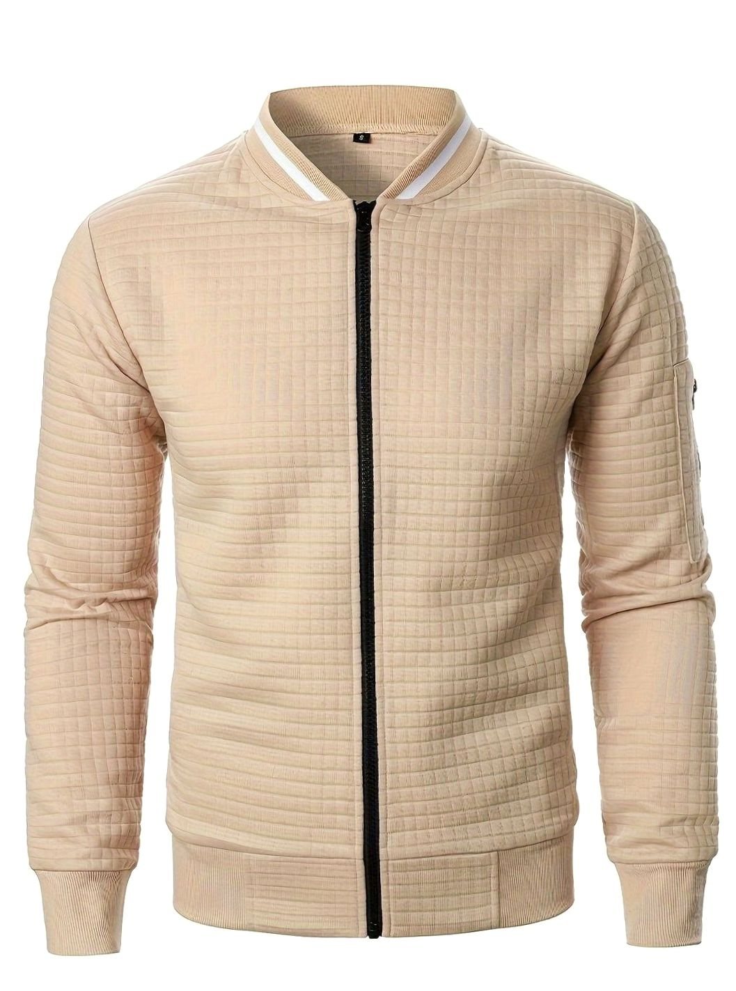 Nathan | Men's Textured Grid Full-Zip Bomber Jacket