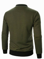 Nathan | Men's Textured Grid Full-Zip Bomber Jacket