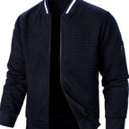 Nathan | Men's Textured Grid Full-Zip Bomber Jacket