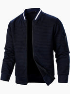 Nathan | Men's Textured Grid Full-Zip Bomber Jacket