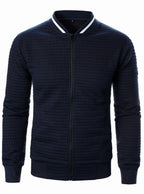 Nathan | Men's Textured Grid Full-Zip Bomber Jacket