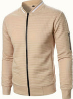 Nathan | Men's Textured Grid Full-Zip Bomber Jacket