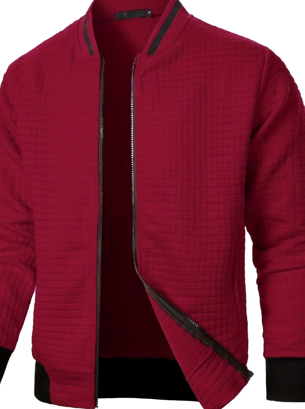 Nathan | Men's Textured Grid Full-Zip Bomber Jacket