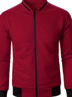 Nathan | Men's Textured Grid Full-Zip Bomber Jacket