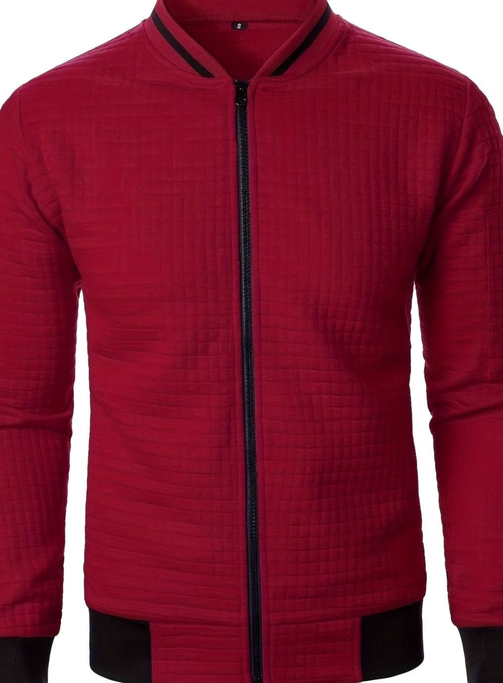 Nathan | Men's Textured Grid Full-Zip Bomber Jacket