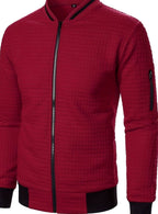 Nathan | Men's Textured Grid Full-Zip Bomber Jacket