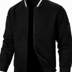 Nathan | Men's Textured Grid Full-Zip Bomber Jacket