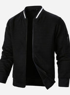Nathan | Men's Textured Grid Full-Zip Bomber Jacket
