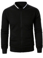 Nathan | Men's Textured Grid Full-Zip Bomber Jacket