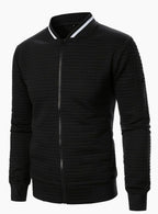 Nathan | Men's Textured Grid Full-Zip Bomber Jacket