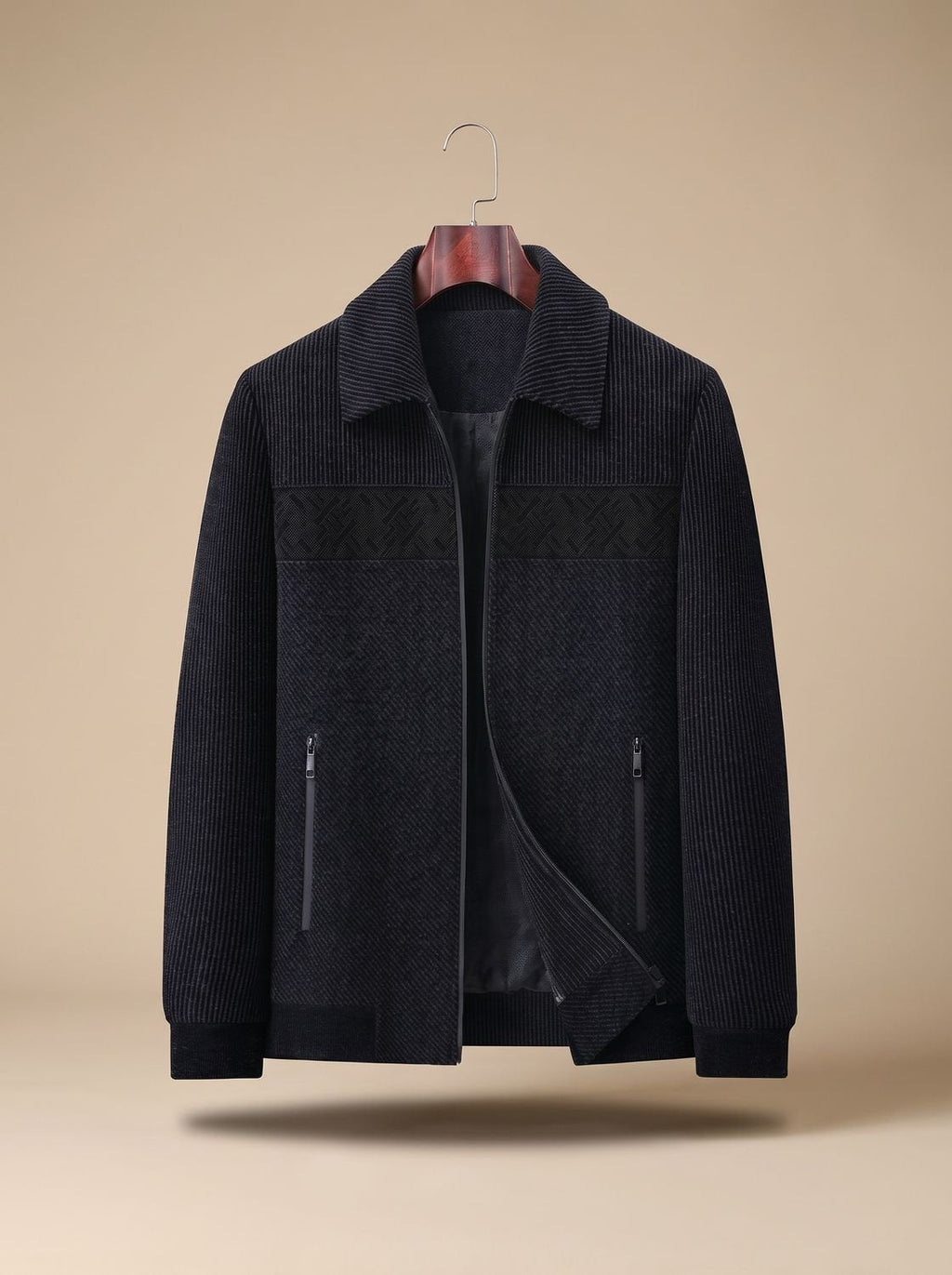 Ryan | Men's Textured Quilted Zip-Front Bomber Jacket