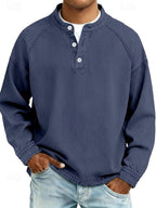 Nathan | Men's Vintage Washed Henley Raglan Pullover Sweatshirt