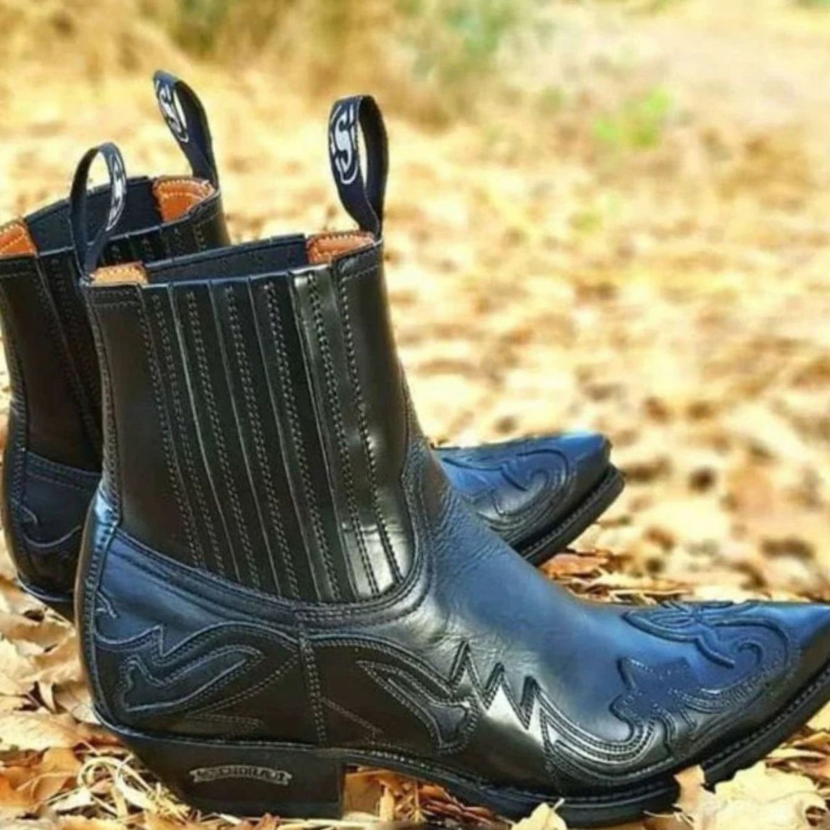 Ethan | Men's Western Cowboy Embroidered Pointed-Toe Chelsea Style Boots