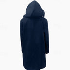 Elijah | Men's Wool Hooded Toggle-Closure Long Overcoat