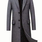 Ryan | Men's Wool Long Overcoat Tailored Button-Front Trench Coat