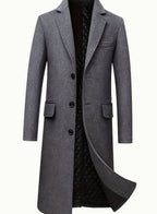 Ryan | Men's Wool Long Overcoat Tailored Button-Front Trench Coat