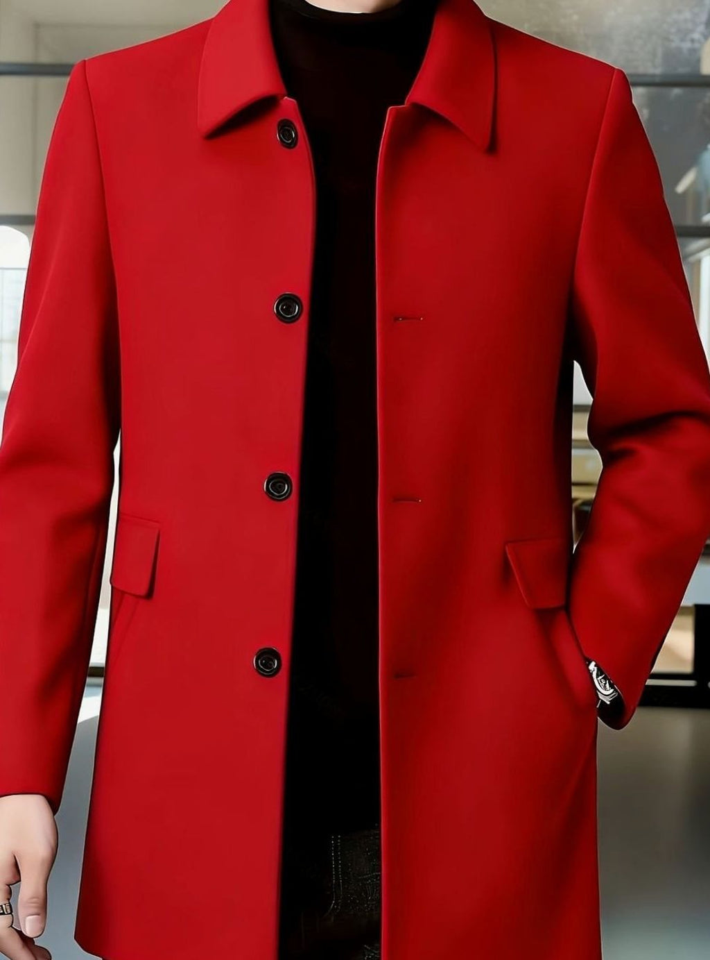 Samuel | Men's Wool Single-Breasted Relaxed-Fit Overcoat