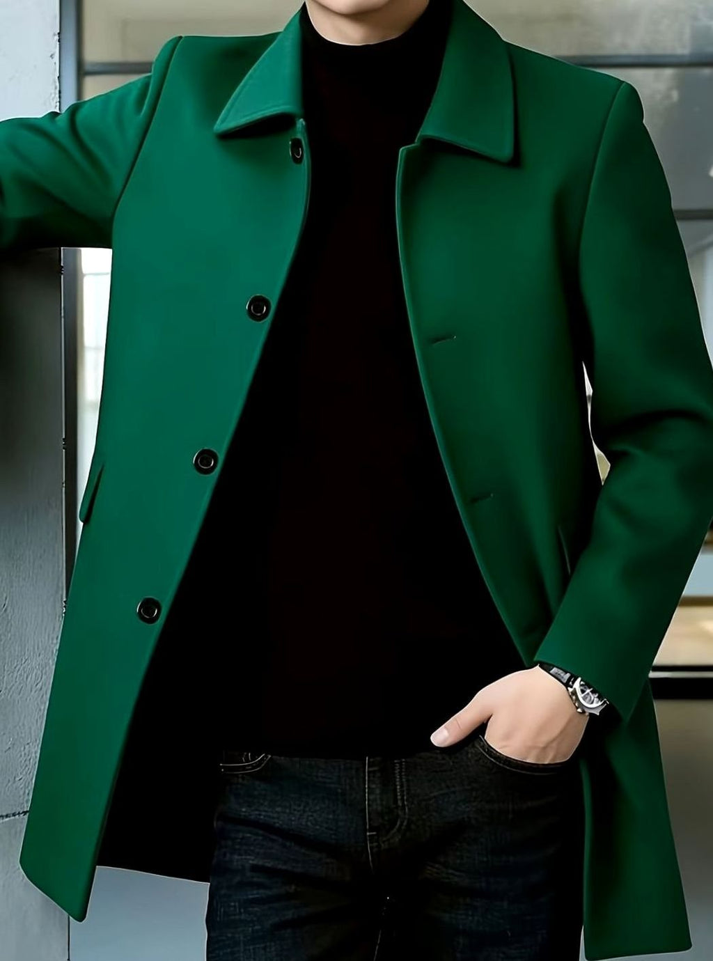 Samuel | Men's Wool Single-Breasted Relaxed-Fit Overcoat