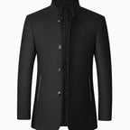 Nathan | Men's Wool Stand-Collar Tailored Overcoat