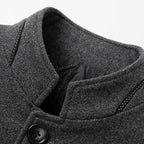 Nathan | Men's Wool Stand-Collar Tailored Overcoat