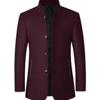 Nathan | Men's Wool Stand-Collar Tailored Overcoat