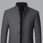 Nathan | Men's Wool Stand-Collar Tailored Overcoat