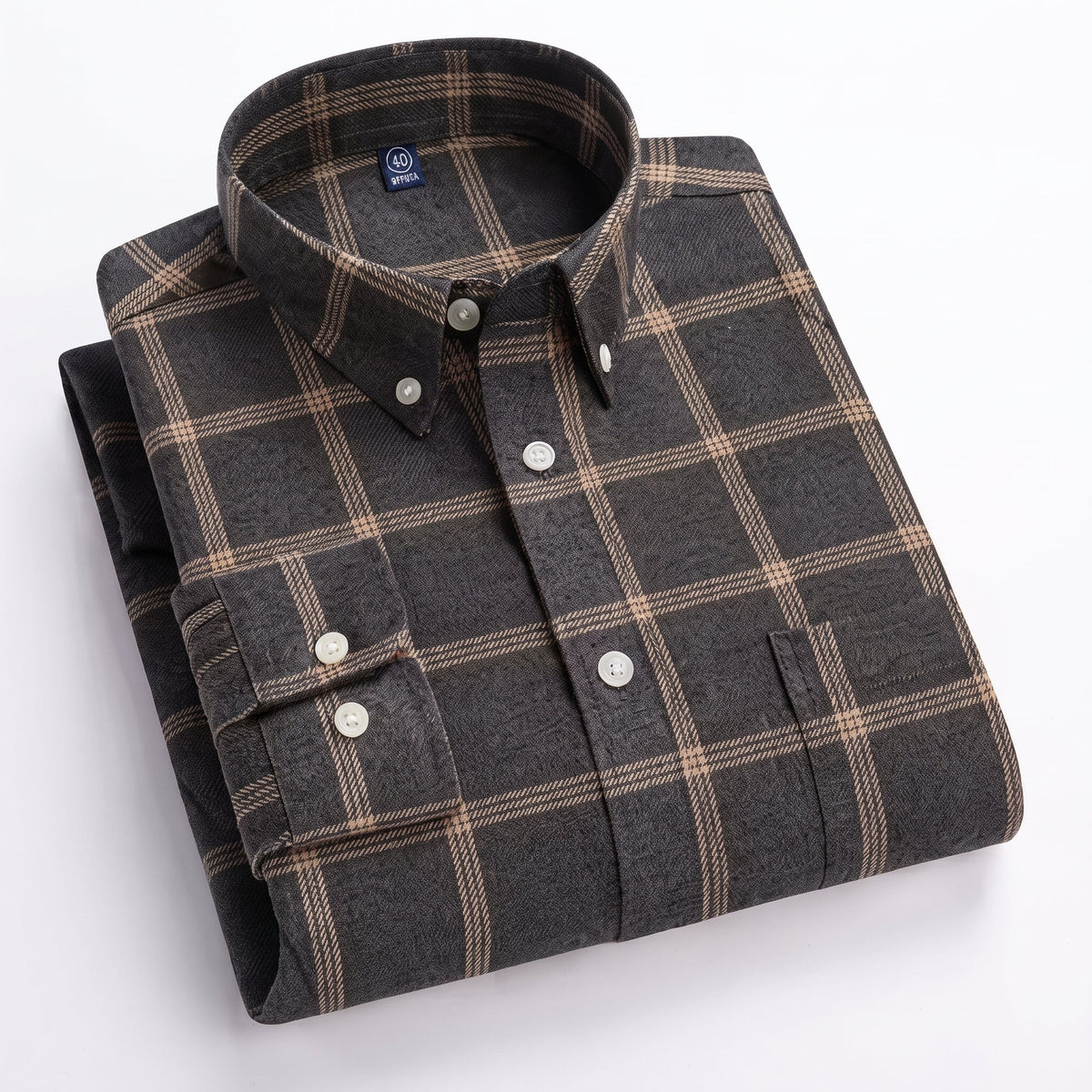 Matthew | Men's Plaid Long-Sleeve Button-Down Shirt