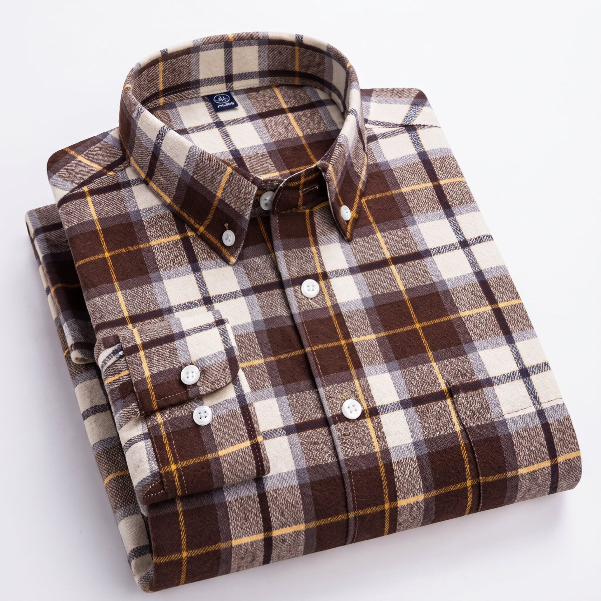 Matthew | Men's Plaid Long-Sleeve Button-Down Shirt