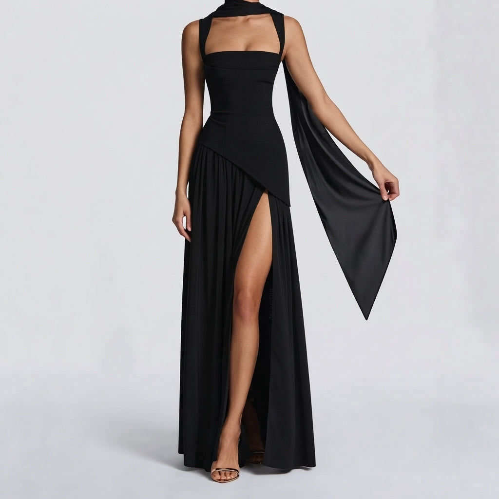 Isabella | Women's A-Line Sleeveless Fitted-Waist Maxi Dress